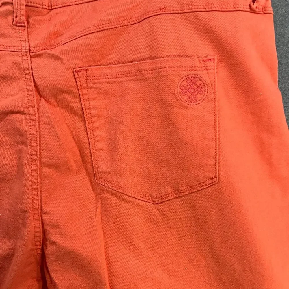 Laurie Felt Regular Daisy Floral Embroidered Ankle_Jeans Light Coral Plus 24